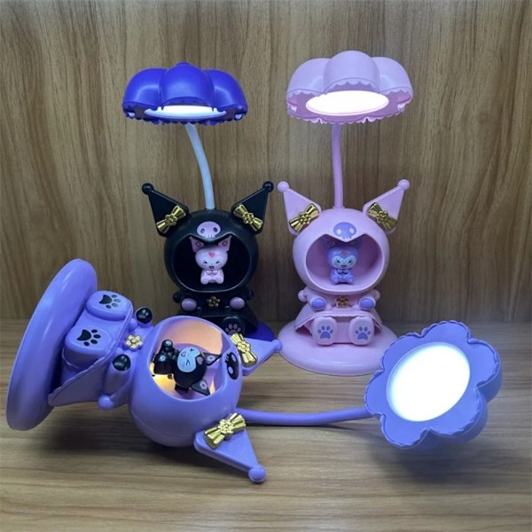 Kawaii Kuromi My Melody sammenleggbar øyevernsbordlampe Purple