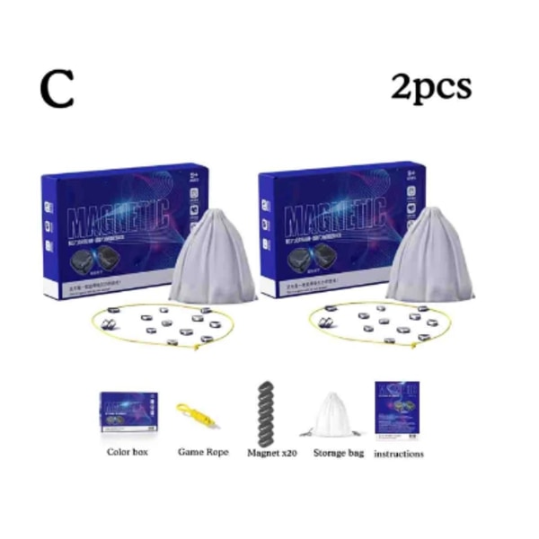 Julemagnetisk effekt sjakkpuslespill morsomt interaktivt brettspill tau-stil 2pcs C