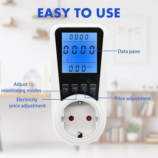 Energimätare med LCD-display 16A