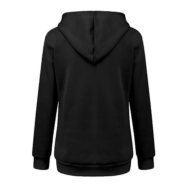 Sweatshirt til katteelskere - Hoodie med kængurulomme til hund, kæledyr, pote - Trøje med lomme til kæledyr - Sort hættetrøje med dyreører Black XXL