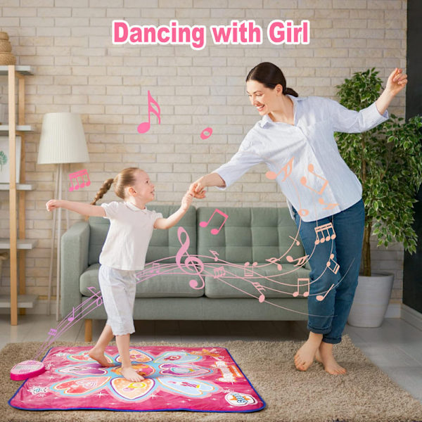 Bästsäljande Elektronisk Dansmatta för Barn Prinsessdansmatta Fotpedal Lekmatta Musikfilt 7 Lägen Flickpojke Leksak