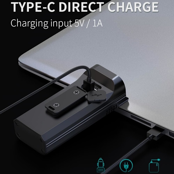 Sykkellykter foran og bak for nattkjøring, 5200 mAh USB oppladbar 8 LED sykkellykt, IPX5 vanntett, Funksjon (KX8-D)