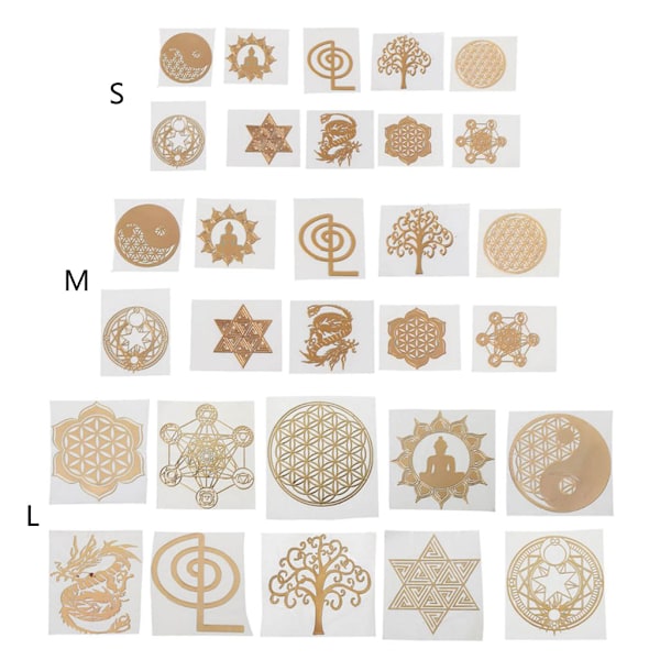 30x 7Chakra geometrisk kobberenergitårn orgonit klistremerker blomst livstre pyramide epoksyharpiksmaterialer smykkefremstilling