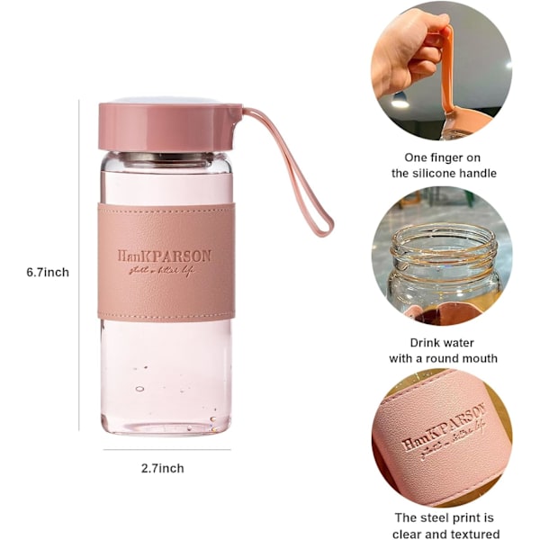 16oz Vattenflaskor - Premium Bärbar Tebflaska med Tätningslock (Rosa) 2