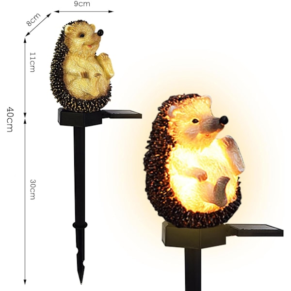 Solcellelampe med pindsvin Havebelysning 320