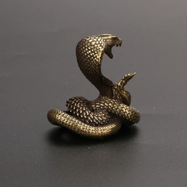 Kobber Slange Statue Kobber Cobra Statue Cobra Skulptur Slange Statue Falsk Slange Dekoration Skrivebord Statue Hjemmekontor Dekorationer