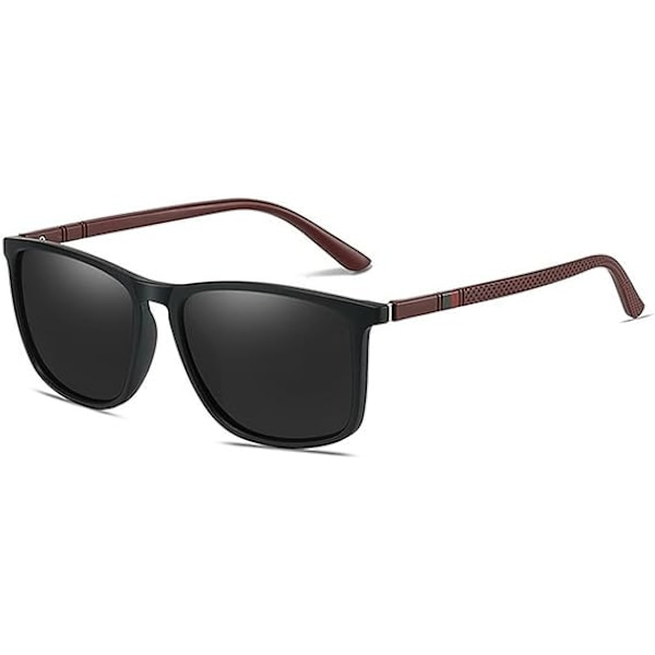 SunShadeX/Designer-001-Aurinkolasit-1-Vintage Neliö: Polarisoitu, UV400 Suoja, Unisex Black Red