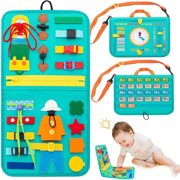 Busy Board for Toddlers Montessori Toys Basic Skills Board Boys and Girls Early Educational Activities Toys to Improve Fine Motor Skills