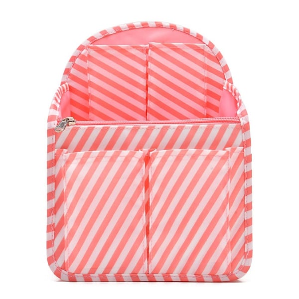 Ryggsekk Oppbevaringsinnlegg Bag Inner Bag Rom Sorteringsbag Liner Organiz Pink Stripe