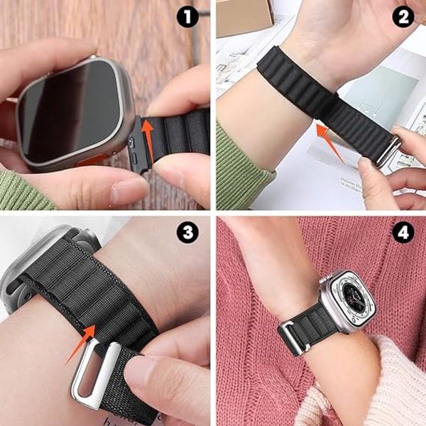 Alpine Loop-rem til Apple Watch-rem 42mm 41mm 38mm til kvinder og mænd, justerbar 2/Ultra/Series SE 9/8/7/6/5/4/3/2/1