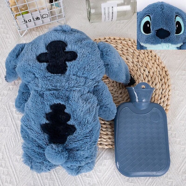 Anime Kawaii Stitch Plysj Varmtvannsflaske Vinter Hjem Vannfylling Håndvarmer