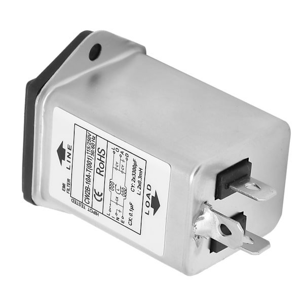 CW2B-10A T (001) EMI-filter med säkringshållare 2-i-1 enkel säkerhet 125/250v