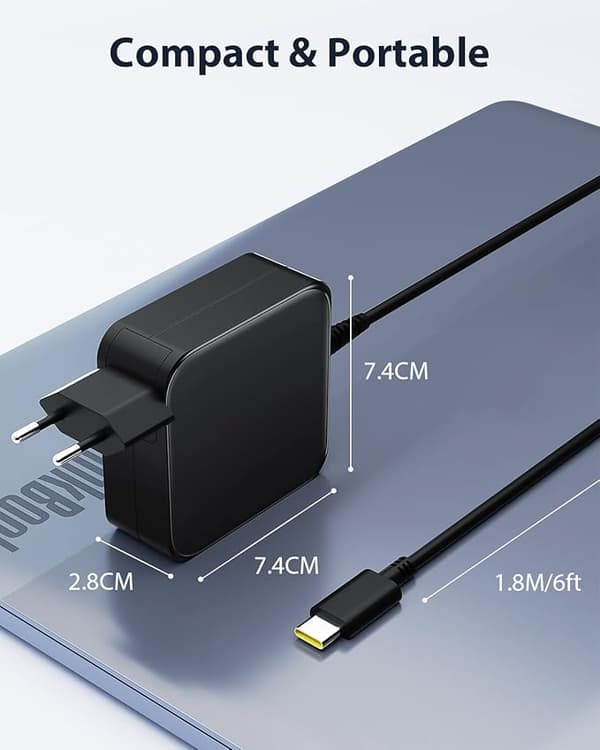 65W USB C bærbar PC-lader (1,8 m) for Lenovo Thinkpad ASUS Zenbook