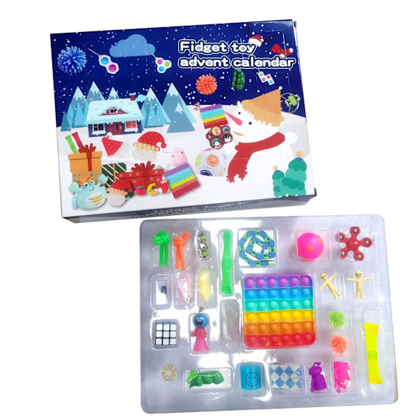 24 päivän/setti Fidget Toys Joulu Adventskalenteri Paketti Anti Stress Leikkikalut Sarja Stressin Lievitys Figet Leikkikalut Sokea Laatikko Lapsille Joululahja style 8