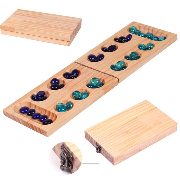 Mancala Brætspil – Foldbart Ædelstens Strategi Tælle Legetøj**D D