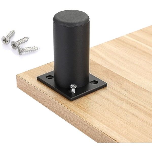 Sæt med 4 justerbare møbelben 8 cm sort metalbyte