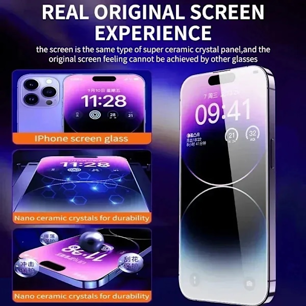 3-pack Oleofobisk Beläggning Dammtät Enkel Installation Skärmskydd för IPhone 13 11 12 14 15 Pro Max Mini XR 16 15 Plus Glas För iPhone XR[qb] For iPhone XR 3 Pieces