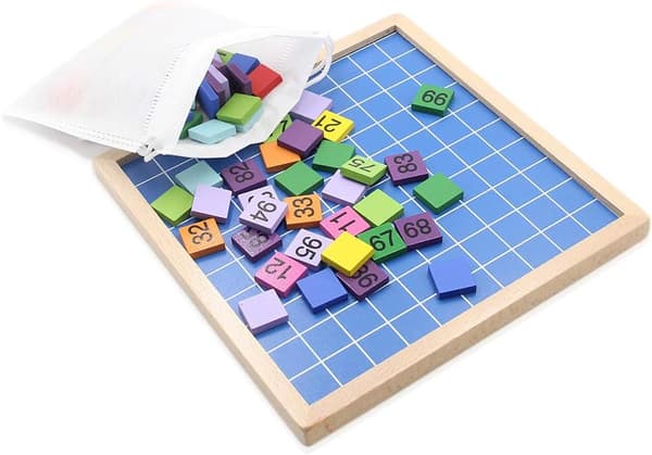 Hundleksak i trä, 100 digital bräda Montessori matte leksak[qb]