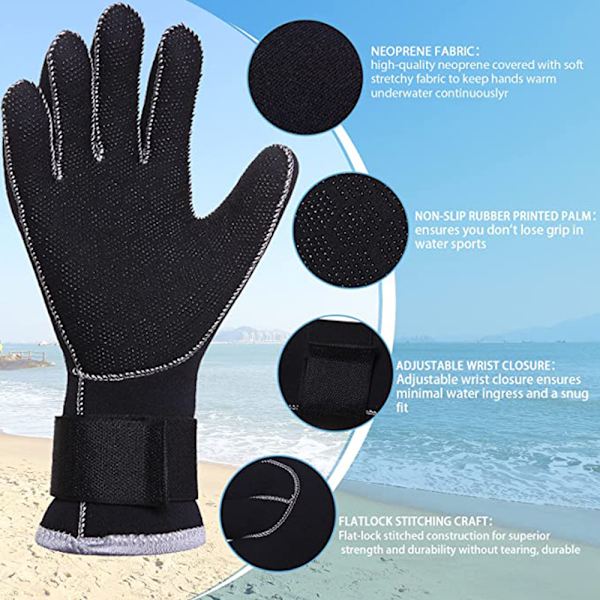 Neoprenhansker, Våtdrakt Hansker Scuba Dykking Hansker Varme Medium Medium