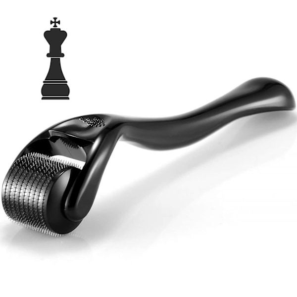 Derma Roller i rustfrit stål, sort, til mikronåling, 0,25 mm