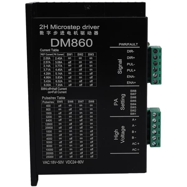 Stepper Motor Driver Controller Dm860 Microstep Børsteløs DC-etui for 57 86 Nema23 Nema34