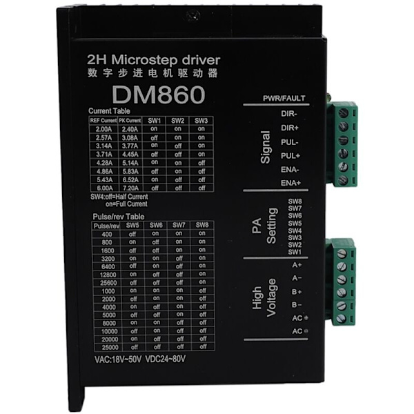Stepper Motor Driver Controller Dm860 Microstep Børsteløs DC Kabinet Til 57 86 Nema23 Nema34