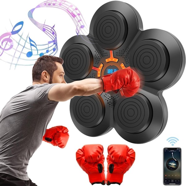 Boksmaskine med Musik Elektronisk Bokser Bærbar Væghængt Bluetooth Musik Elektronisk Bokser Gave til Bar Boxing machines and adults gloves