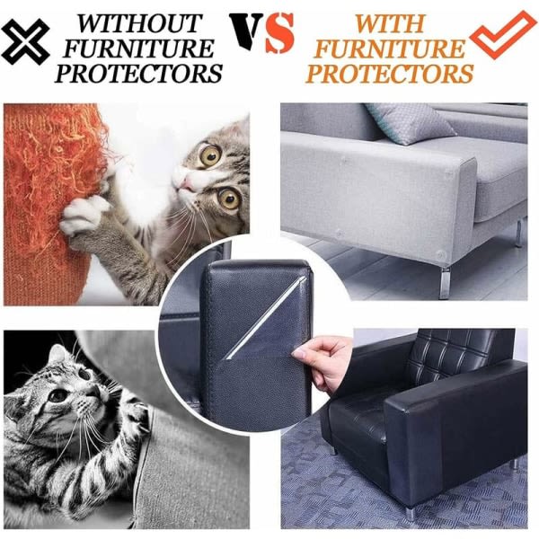 Set med 6 självhäftande möbelskydd med stift för att skydda