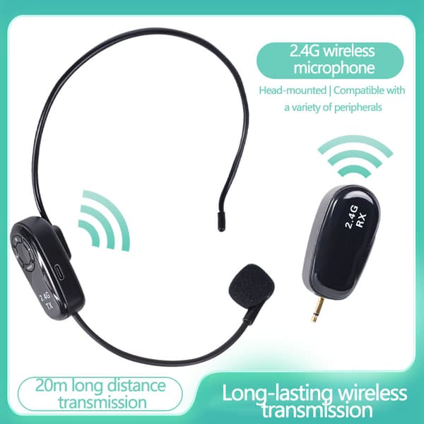 Headset 2.4G trådløs mikrofon sender med modtager