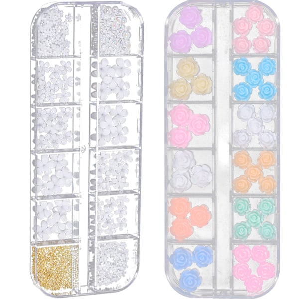 3D nagelkonst blomma charms för naglar blomma och dekorationer