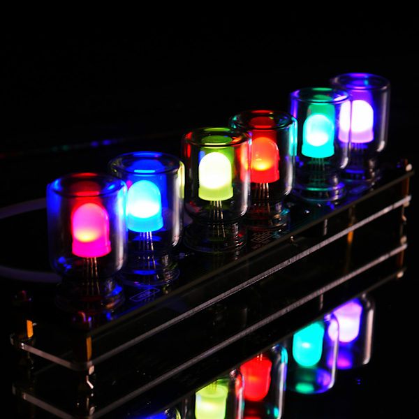 Imitera fullfärg RGB-glödrörsklocka present kreativ RGB-färgklockkit 51 SCM DIY elektroniskt kit färgglad ljusklocka