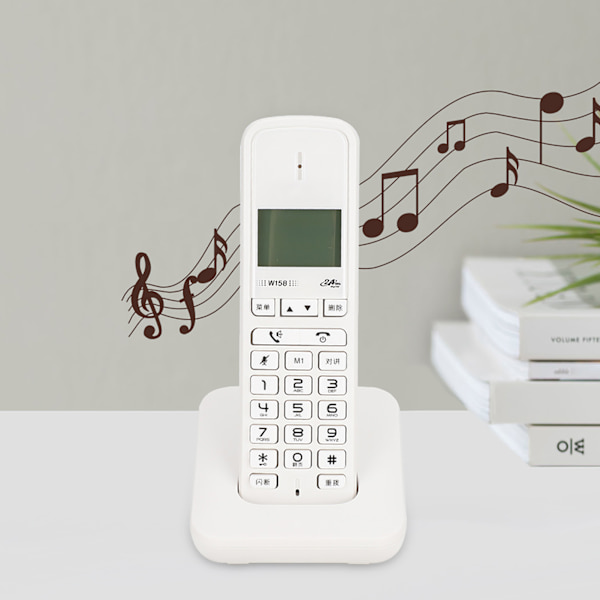 W158 Digital trådlös handhållen fri intercom handsfree-samtal telefon 100‑240V (vit )