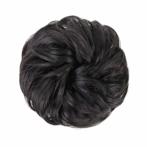 1 kpl Messy Bun -hiuslisäke, Scrunchie, Kiharainen Aaltoileva Messy Synteettinen Chignon Naisille Updo Hiusten Asusteet Natural Black