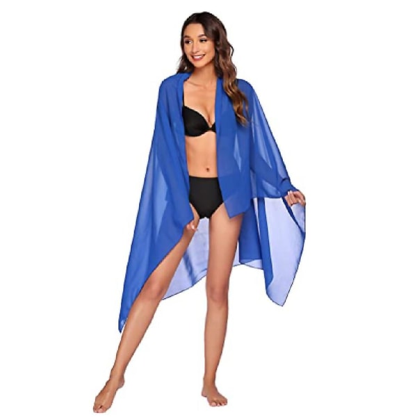 Strand Sarong Pareo Bikini Wrap Kjol Omslag För Badkläder blue