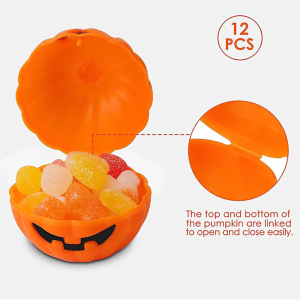 12 mini gresskarbokser, mini Halloween gresskar godteribeske, mini gresskar Halloween godteribeske for trick or treat, Halloween-dekorasjon for barn og pappa