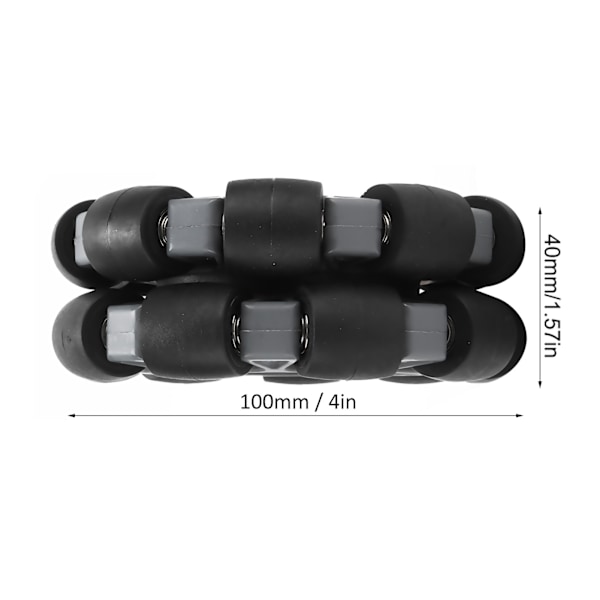 100mm Kestävät Nylon-Kumi Laakerirullat Omni-Pyörät Robottikilpa-Autojen Pyörille 14041