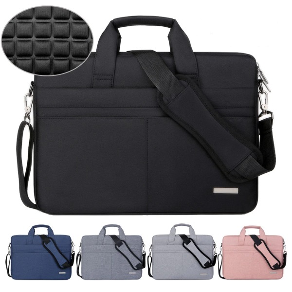 Laptopväska axelväska Notebookväska Portföljer för 13,3 14 15,6 17,3 tum Macbook Air Pro HP Huawei Asus Dell Modell2-mörkgrå Model2-dark grey 14 inches