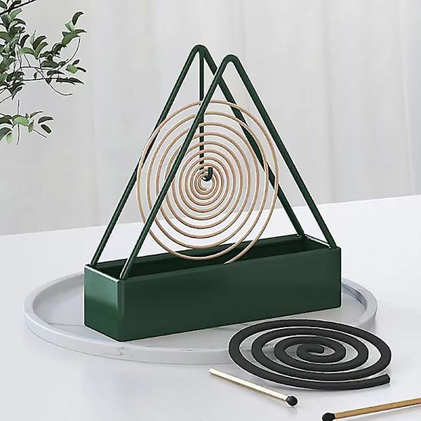 Järnmygghållare, rökelsehållare, spiralformad rökelsebrännare, modern avvisande rökelsehållare för hushåll, sovrum, uteplats Green