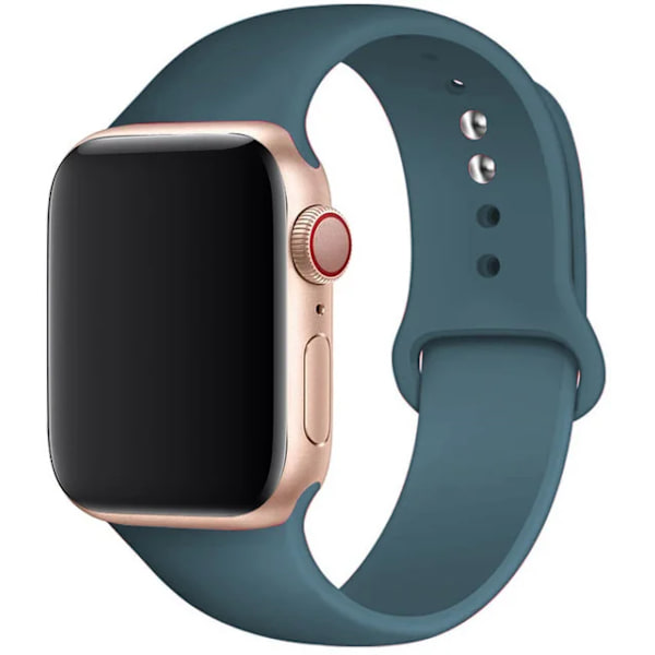 Silikonrem til Apple Watch Band 45mm 44mm 42mm 49mm 41mm 40mm 38mm correa armband iwatch Series 8 7 9 SE 4 3 5 Ultra 6 Pcific Green Pcific Green 38  40 41 mm S-M
