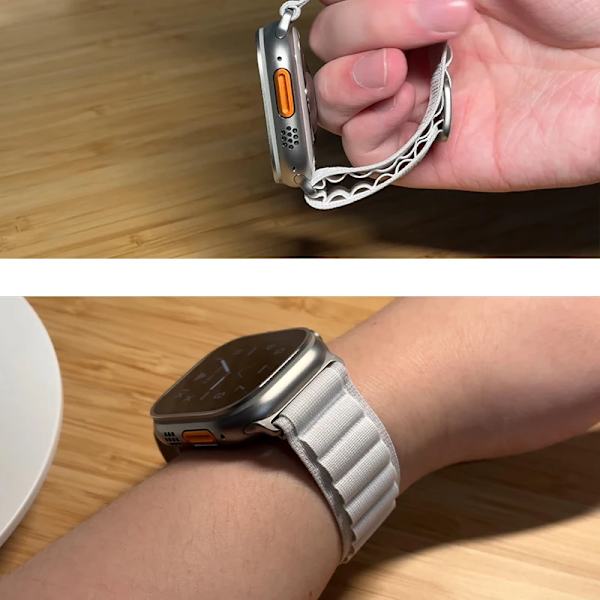 Alpin loop Apple Watch -rannekkeelle 49mm 44mm 40mm 45mm 41mm 42mm 38mm 49 44 45 mm rannekoru iWatch sarja 7 6 3 se 8 Ultra 49 ranneke musta oranssi black orange 42 44 45-ultra 49mm