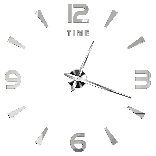 3D Suuri Seinäkello DIY Akryyli Peilikello Tarra Ylisuuri Kello Kellon Eurooppa Horloge Olohuone Koti Sisustus Useita Tyylejä Hopea H Silver H 37 inches (60-90cm)