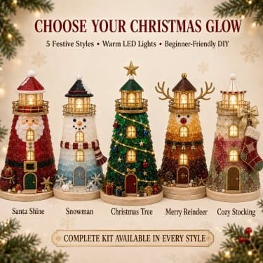 Begyndervenligt DIY-julefigurssæt med lys, julepynt til træ og bordplade Santa Claus