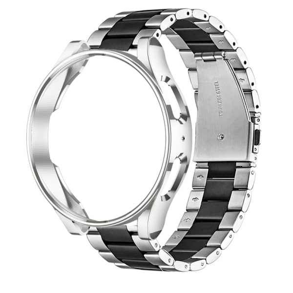 Band+ Etui til Samsung Galaxy Watch 6 5 4 44mm 40mm Classic 46mm 42mm Rustfrit Stål Band Galaxy Watch 3 5 Pro 41 45mm Rem sliver sliver