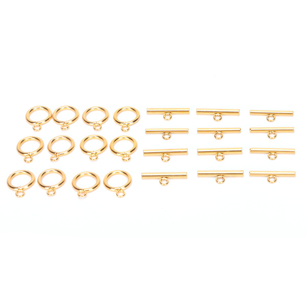 DIY Halskæde Armbånd Smykkefremstilling Rustfrit Stål Toggle Låse Bar Sæt Toggle Forbindelser Guld