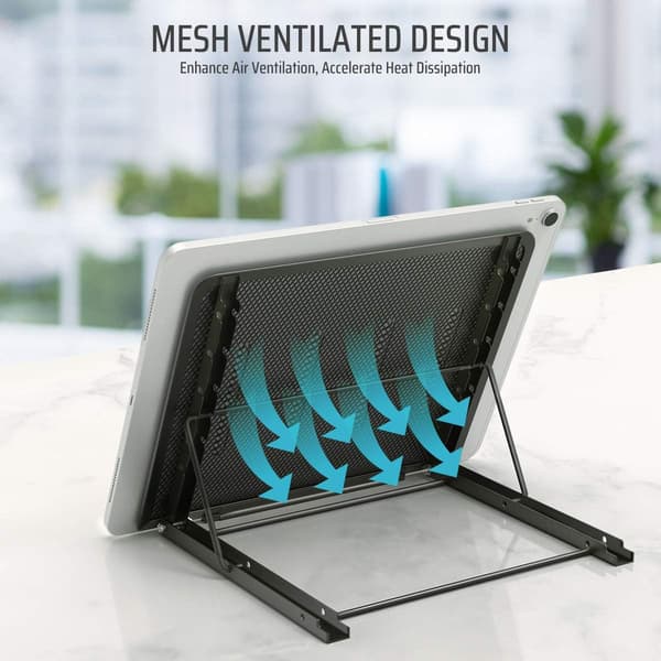 Laptop-hylde, Foldbar og Bærbar (Sort)