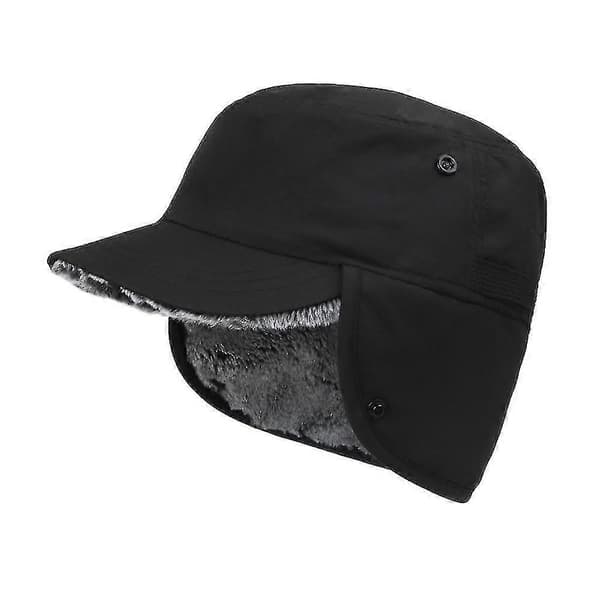 {hw} Vinterøreklaphat med skygge, trapper, vandtæt, unisex Gray