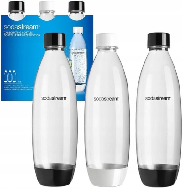 Sett med 3 Fuse 1L Sodastream-flasker