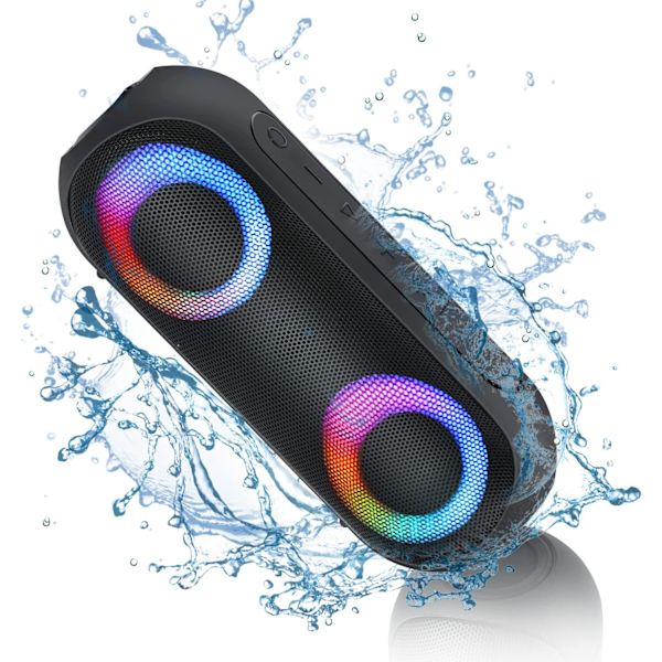 Bluetooth-högtalare, bärbar högtalare Bluetooth trådlös (100ft räckvidd), med 30W högt stereoljud, IPX7 vattentät duschhögtalare