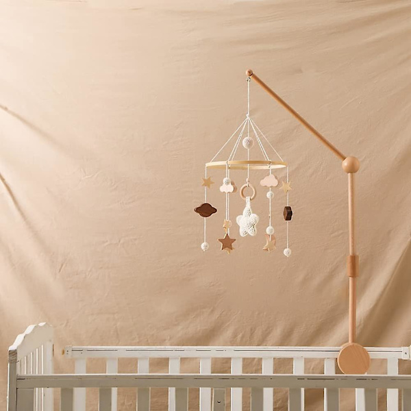Mobil til babyrommet - Mobil til babyshower-gaver - Hengepynt til babykrybber - Regnbue-stjerneform