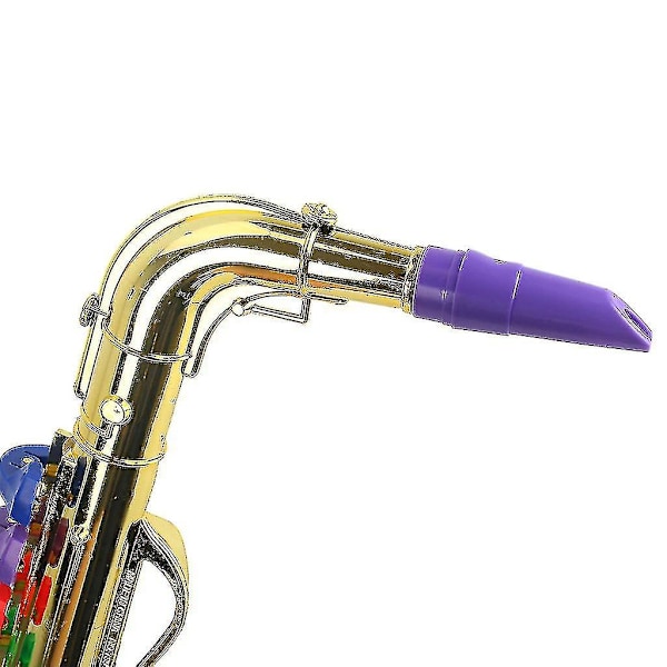 Saxofonlegetøj til børn med 8 farvede tangenter, børneinstrument 6-12 år Sølv Silver B